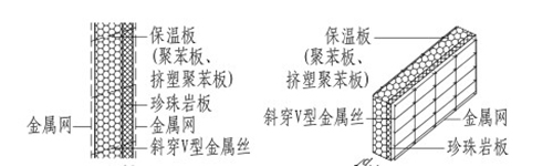 混凝土結構墻梁柱珍珠巖保溫板結構圖